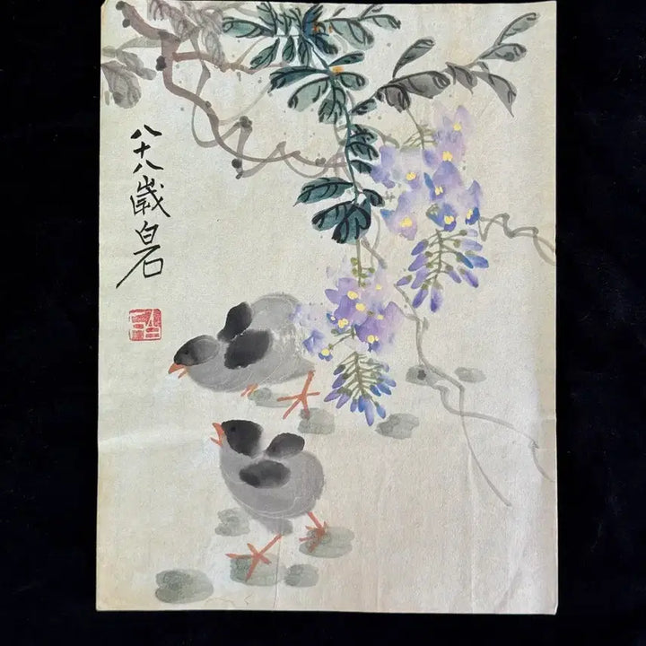 [BUNJANG] Qi Baishi Flower and Bird Painting Antique Art Collectible / 제백석 치바이스 육필 영모화 화조도 그림 (2) 골동품 미술품 수집품