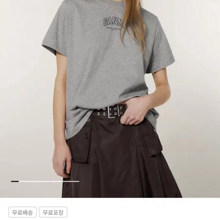 [SOLD OUT] 가니 Essentials Tee - Grey 00 xs 사이즈