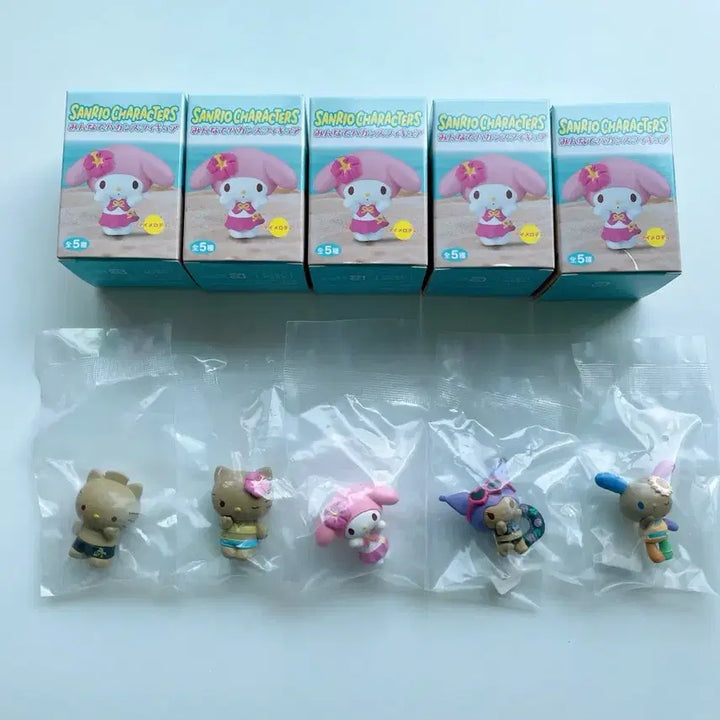 [BUNJANG] Sanrio Characters All Together Vacation Figure 5-Piece Full Set / (일괄) 산리오 캐릭터즈 모두 함께 바캉스 피규어 5종 풀세트