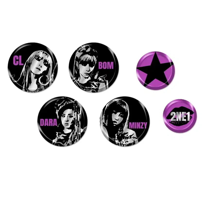 [BUNJANG] 2NE1 Pouch and Badge Bundle Set / 2NE1 투애니원 굿즈 파우치 뱃지 일괄 판매