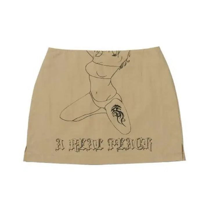[BUNJANG] Q-RITY Printing Mini Skirt / 큐리티 프린팅 미니 스커트