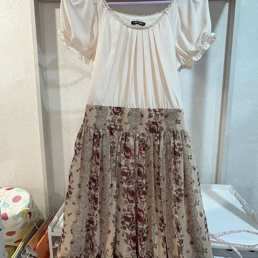 [BUNJANG] Rest Rose Flower Pattern Midi Dress / 레스트로제 플라워 패턴 원피스