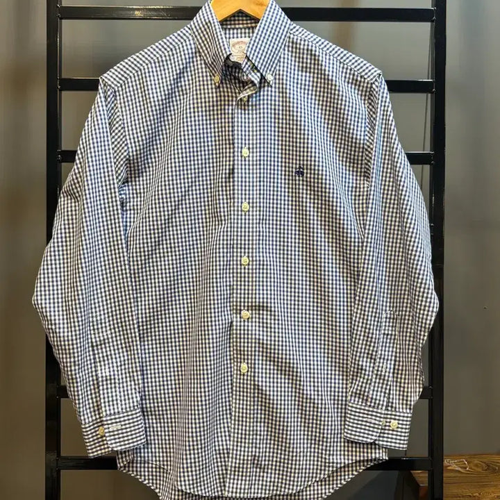 [BUNJANG] Brooks Brothers 346 Gingham Check Button-Down Shirt Navy XS / [XS] 브룩스브라더스  깅엄체크 버튼다운 셔츠 네이비 / Brooks