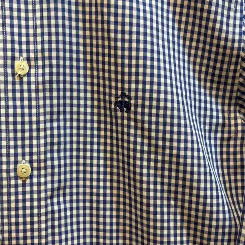 [BUNJANG] Brooks Brothers 346 Gingham Check Button-Down Shirt Navy XS / [XS] 브룩스브라더스  깅엄체크 버튼다운 셔츠 네이비 / Brooks