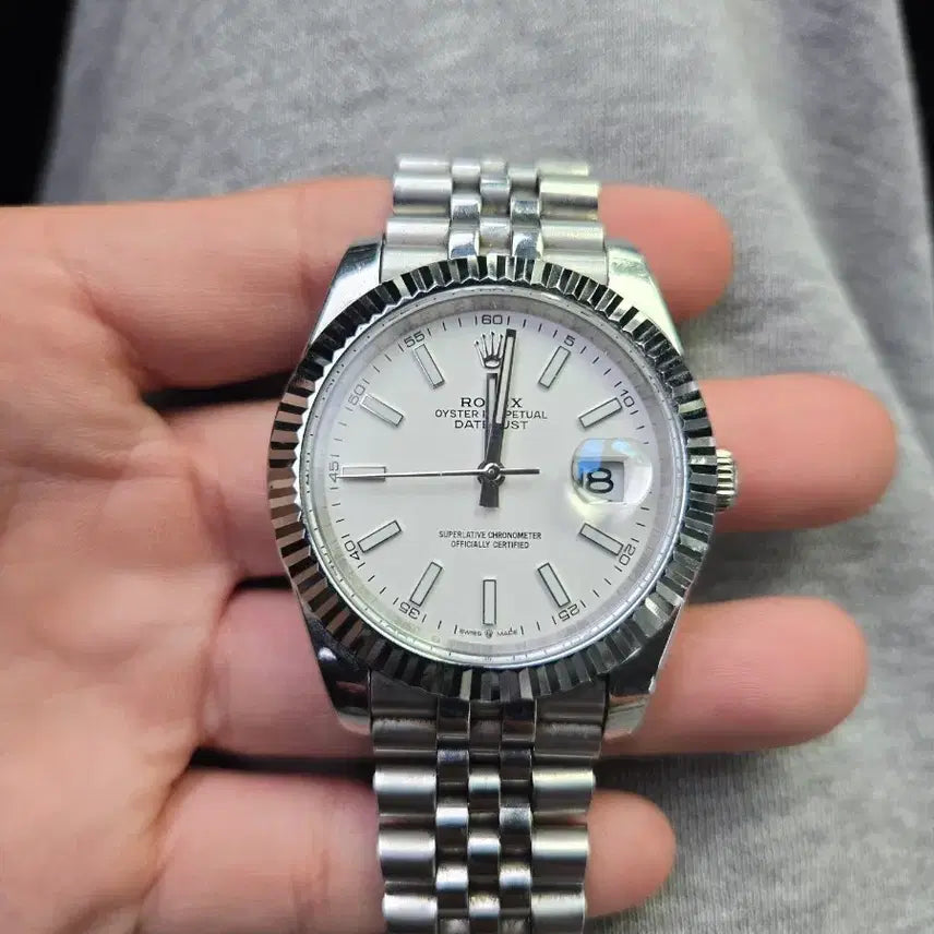 [BUNJANG] Rolex Datejust 41mm Silver White Dial Watch / 로렉스 데이저스트 실버