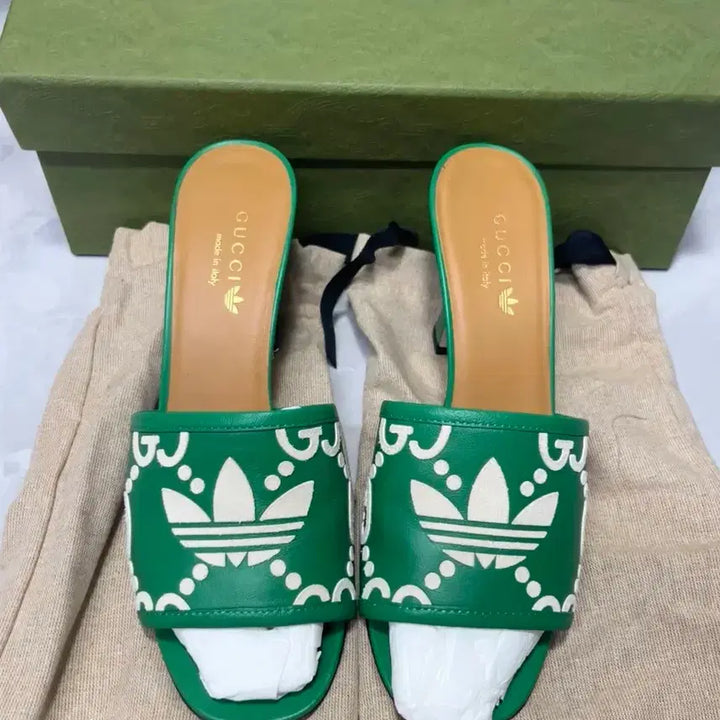 [BUNJANG] Gucci x Adidas Collaboration Green Mules / 구찌 X 아디다스 콜라보 그린 뮬 37