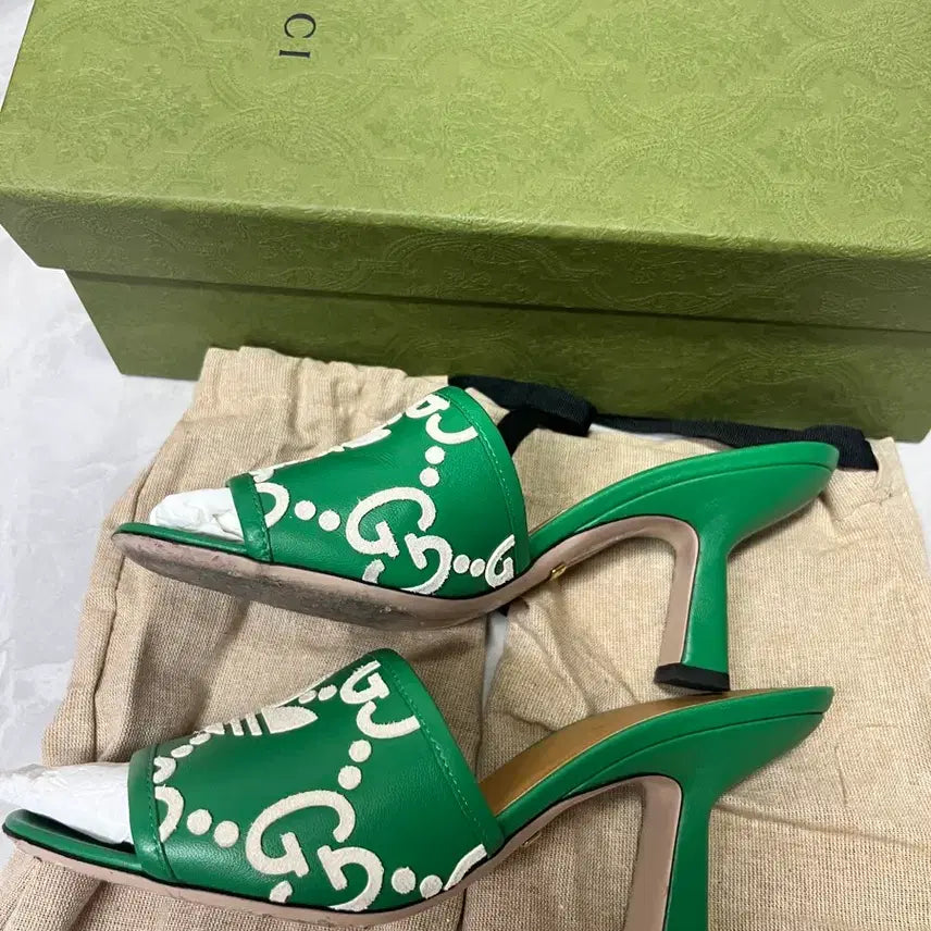 [BUNJANG] Gucci x Adidas Collaboration Green Mules / 구찌 X 아디다스 콜라보 그린 뮬 37