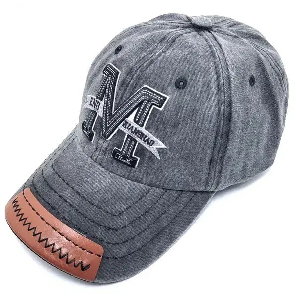 [BUNJANG] M Logo Vintage Washed Baseball Cap / M모자 패션모자 야구모자 남성모자 무료배송