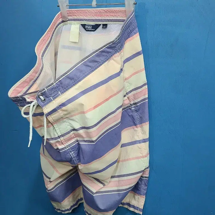 [BUNJANG] Polo Ralph Lauren 90s Vintage Pastel Striped Swim Trunks / 90s 빈티지 폴로 파스텔 반바지 수영복