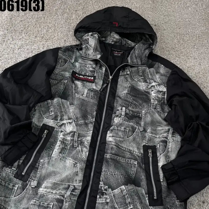 [BUNJANG] Fubu Denim Patch Hoodie Jacket / 푸부 후부  데님 패치 후드 자켓100 0619