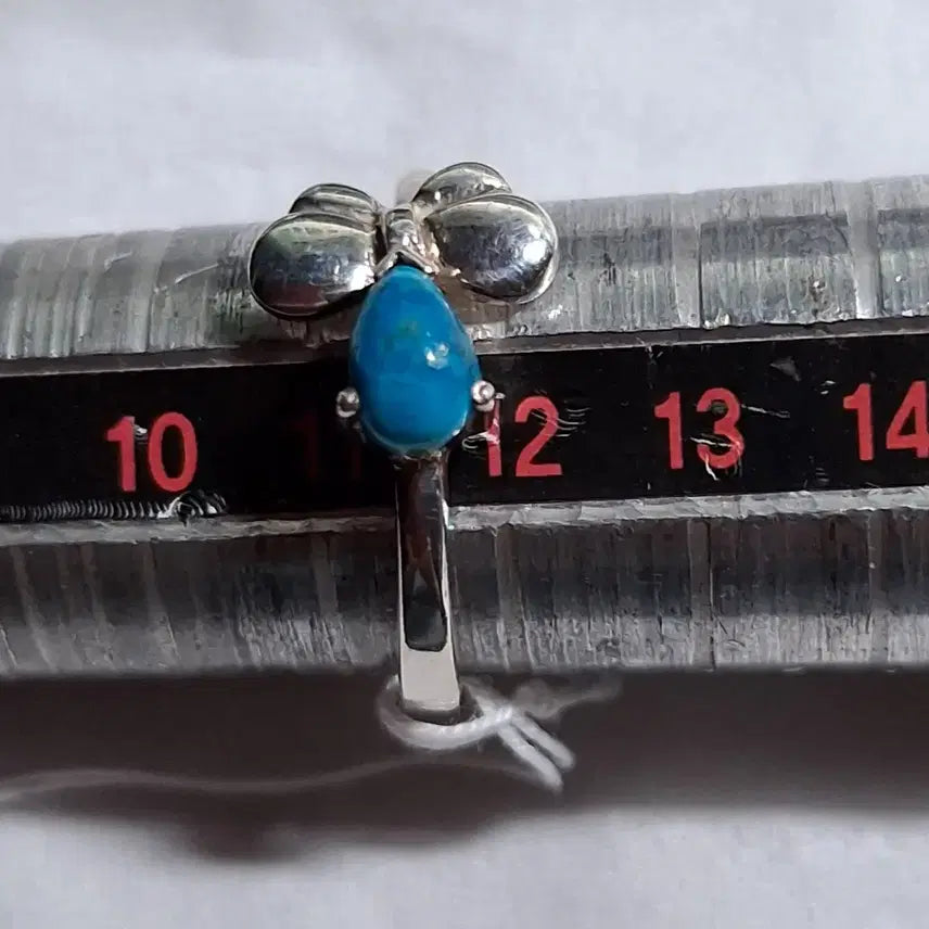 [BUNJANG] Sterling Silver Ring with Turquoise Butterfly Design (Size 11.5) / 터키석 실버반지(11.5호)
