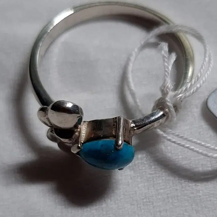 [BUNJANG] Sterling Silver Ring with Turquoise Butterfly Design (Size 11.5) / 터키석 실버반지(11.5호)