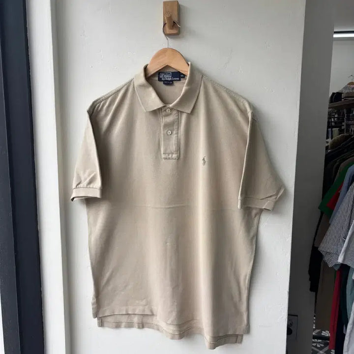 [BUNJANG] Polo Ralph Lauren Beige Short Sleeve Polo Shirt / 17295 - 폴로 랄프로렌 베이지 반팔 카라티