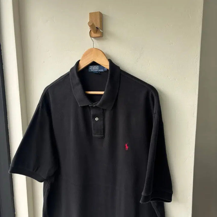 [BUNJANG] Polo Ralph Lauren Black Short Sleeve Polo Shirt XL / 17296 - 폴로 랄프로렌 블랙 반팔 카라티