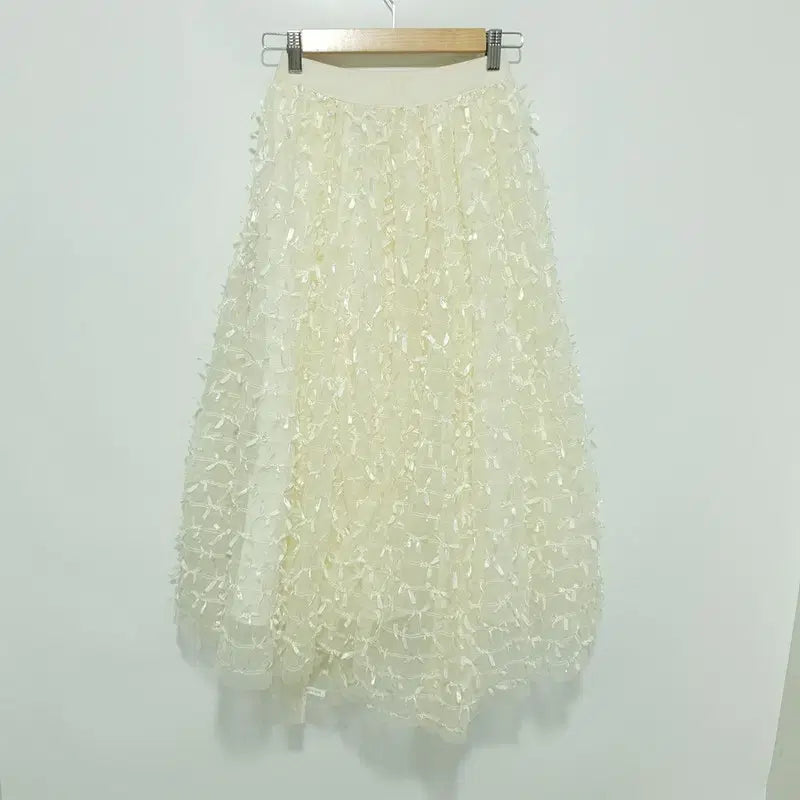 [BUNJANG] Ribbon Sheer Skirt / 리본 샤 스커트 F_M0108