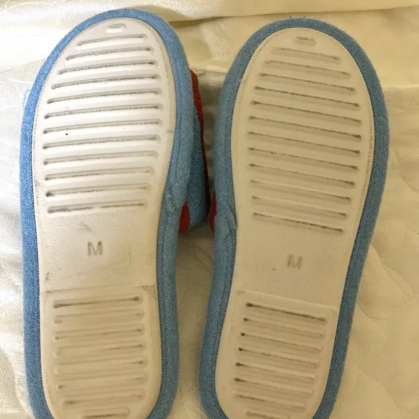 [BUNJANG] Modern House Stripe Slippers Blue/Red / 모던하우스 스트라이프 실내화 블루/레드