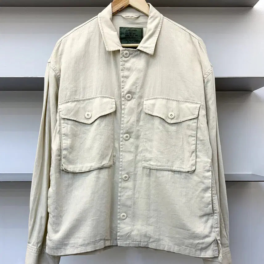 [BUNJANG] Back Number Military Army Linen Jacket / 백넘버 밀리터리 아미 리넨 자켓