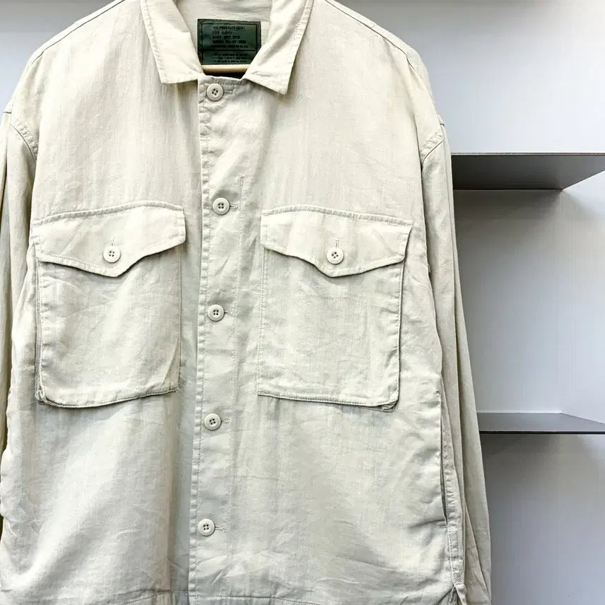 [BUNJANG] Back Number Military Army Linen Jacket / 백넘버 밀리터리 아미 리넨 자켓