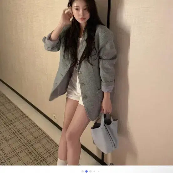 [BUNJANG] Leeds Diana Wool Jacket (Melange Grey, Size S) / leeds 리즈 다이아나 울 자켓