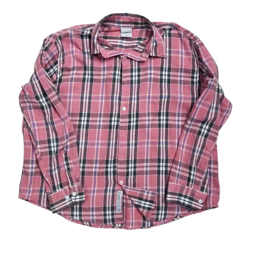 [BUNJANG] Filuminate Check Shirt Pink (M) / [프립]M/필루미네이트 체크 남방 셔츠 핑크