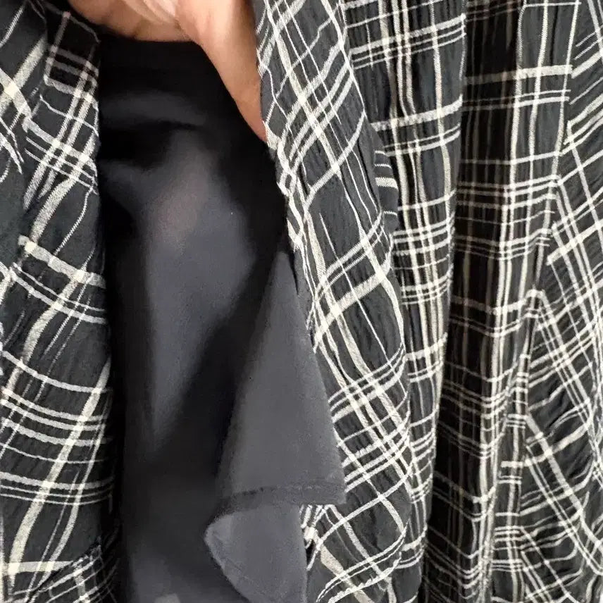 [BUNJANG] DKNY Pure Check Pattern Long Skirt XS / DKNY pure 체크 패턴 롱 스커트 XS
