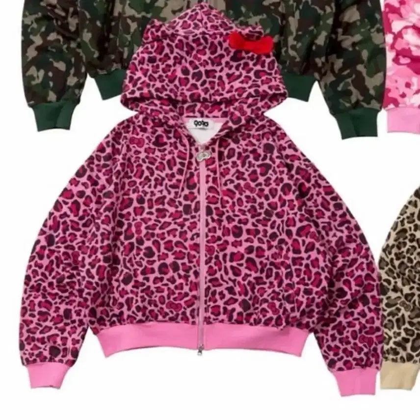 [BUNJANG] 9090girl Kitty Camo Pink Hoodie Zip-Up / 9090girl 키티 카모 핑크 후드집업