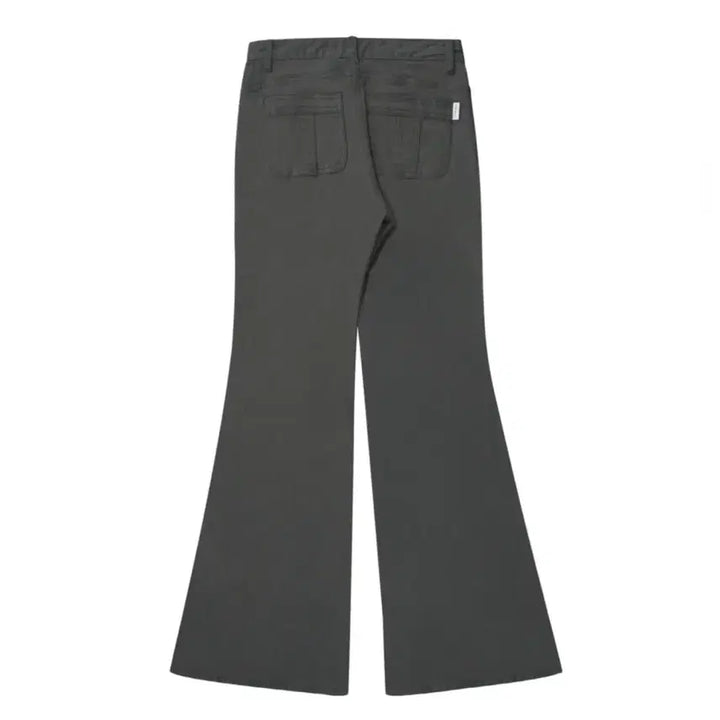 [BUNJANG] Mireco Button Pocket Bootcut Pants Charcoal Size 1 / 미레코 버튼 포켓 부츠컷 팬츠 차콜 1사이즈