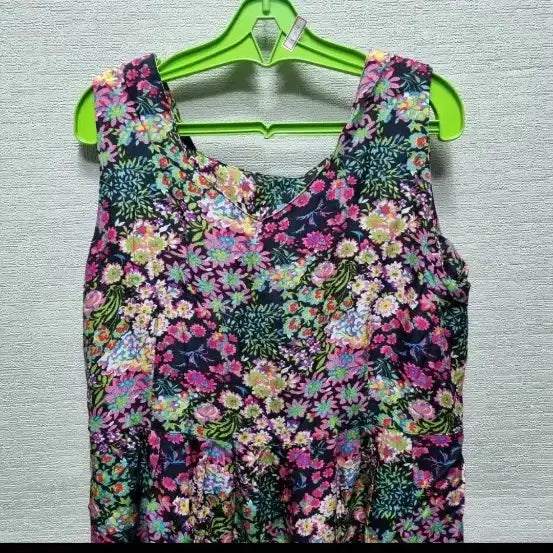 [BUNJANG] Floral Sleeveless Maxi Dress / u014 인견 플로럴 나시 원피스