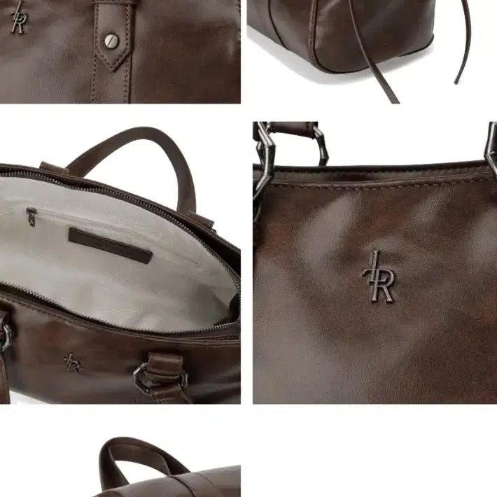 [BUNJANG] Ledery Duffle Leather Shoulder Bag Brown / 레더리 더플 레더 숄더백 브라운 가방 토트백