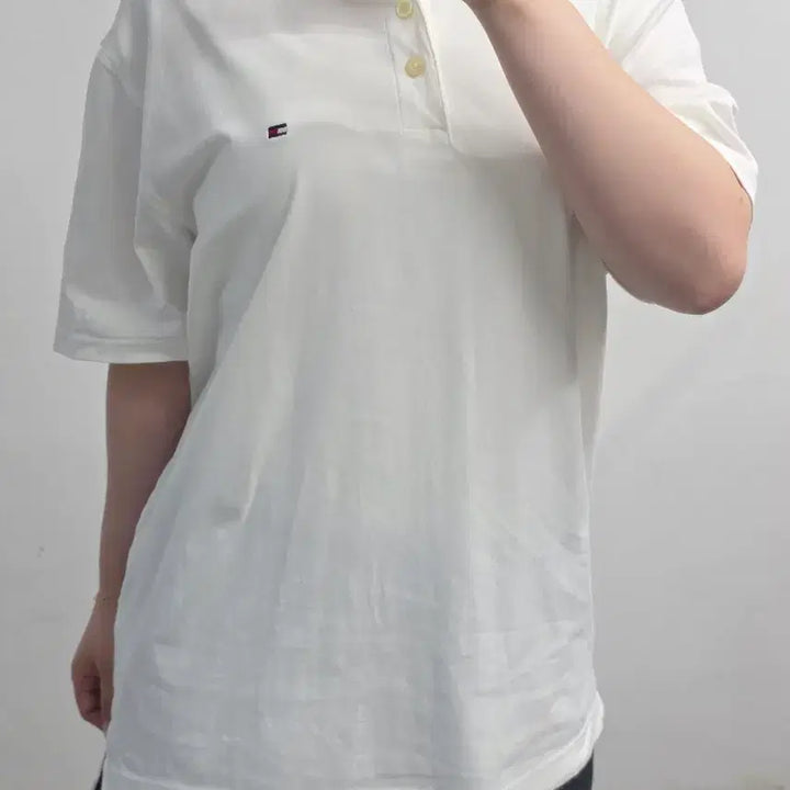 [BUNJANG] Tommy Hilfiger Slim Fit Short Sleeve Polo Shirt White XL / [프립]XL/타미힐피거 슬림핏 반팔 카라티 화이트