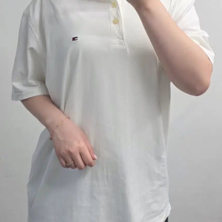 [BUNJANG] Tommy Hilfiger Slim Fit Short Sleeve Polo Shirt White XL / [프립]XL/타미힐피거 슬림핏 반팔 카라티 화이트