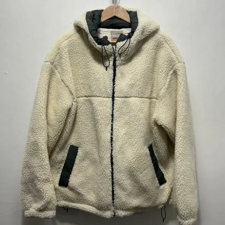 [BUNJANG] SPAO Fleece Zip-Up Jacket Ivory XL / 스파오 양털 후리스 집업 자켓 아이보리XL