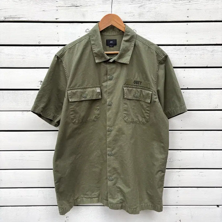 [BUNJANG] Obey Short Sleeve Work Shirt / Obey 오베이 반팔 워크 셔츠