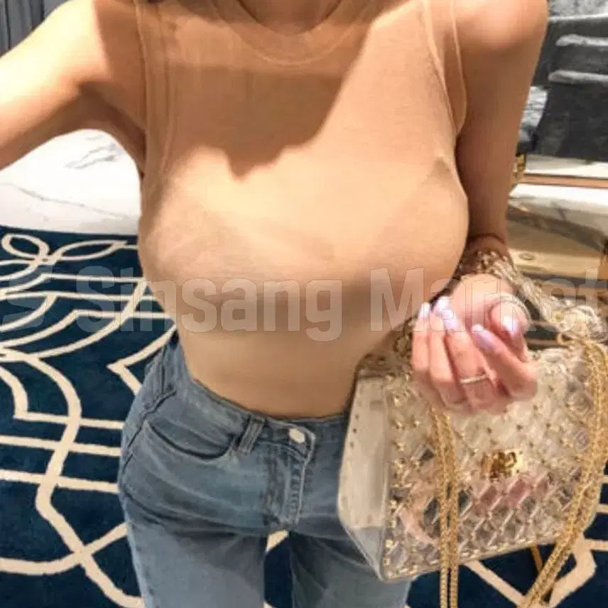 [BUNJANG] Cocona.Si Span Wool See-through Inner Gauze Top / [빠른발송] 코코나시 스판 울 시스루 이너 거즈