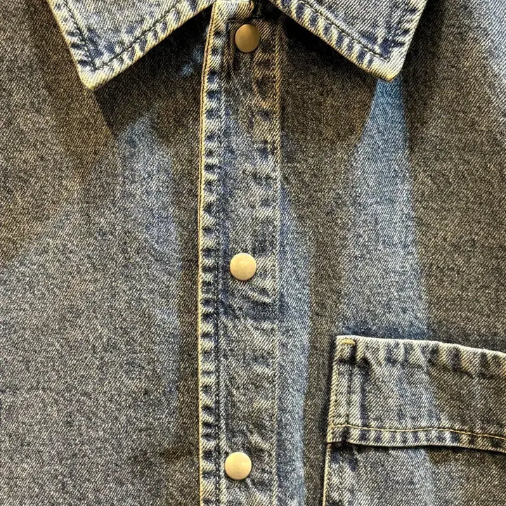 [BUNJANG] Mind Bridge Vintage Washed Denim Shirt / 100사이즈 마인드브릿지 빈티지 워싱 데님 셔츠 / 청남방 3.5