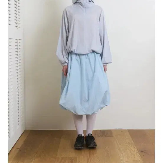 [BUNJANG] Festo Balloon Midi Skirt Light Blue / 페스토 벌룬 미디 스커트 라이트 블루