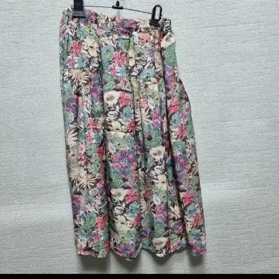 [BUNJANG] Floral Pattern Long Skirt (Rayon) / u008 인견 플라워 패턴 롱 스커트