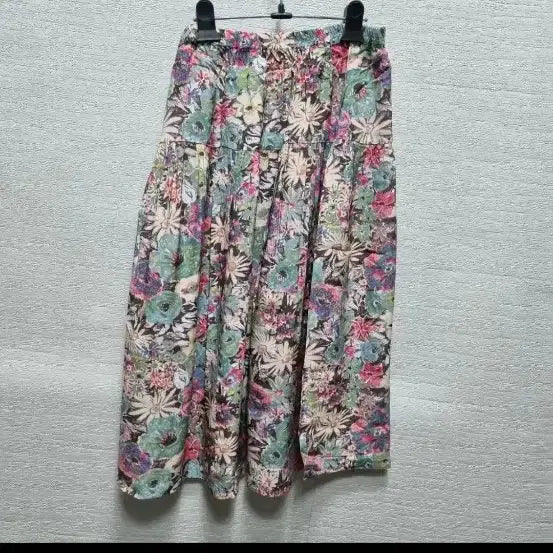 [BUNJANG] Floral Pattern Long Skirt (Rayon) / u008 인견 플라워 패턴 롱 스커트