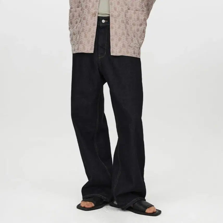 [BUNJANG] YOUTH Wide Denim Pants Washed Black / YOUTH Wide Denim Pants 유스 와이드 데님 팬츠