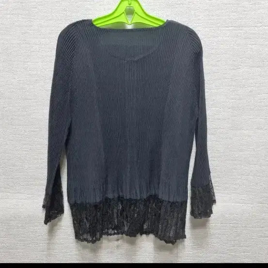 [BUNJANG] Pleated Black Lace Cardigan / u005 플리츠 블랙 레이스 카디건
