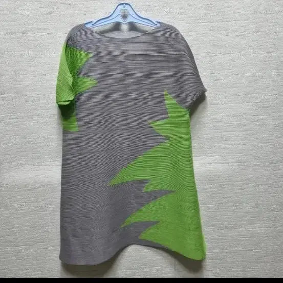 [BUNJANG] Pleats Dress Grey/Lime / u004  플리즈 원피스 그레이/라임