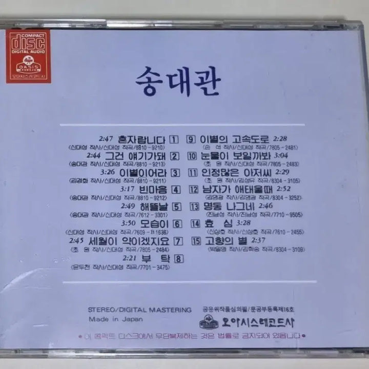 [BUNJANG] Song Dae Kwan (Unsealed) CD / 송대관 (개봉 CD)