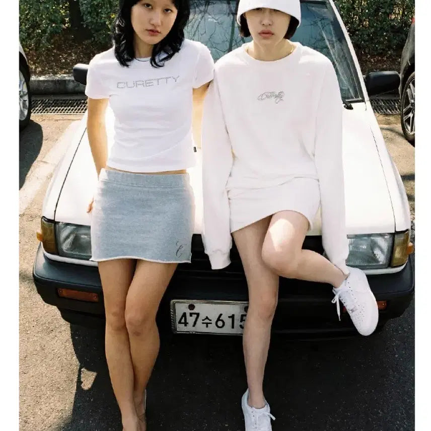 [BUNJANG] Curity White Mini Skirt / 큐리티 화이트 미니스커트