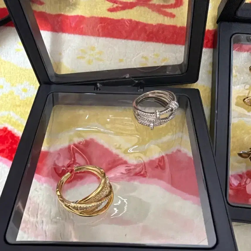 [BUNJANG] Silver/Gold Cubic Zirconia Ring Set / 실버/골드 링 반지