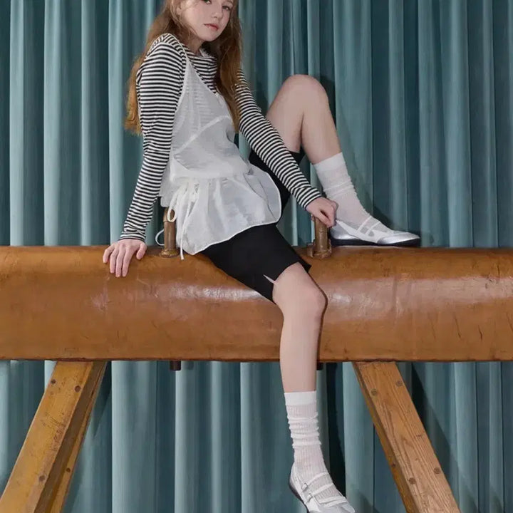 [BUNJANG] CielCiel Nudge Strap Mary Jane Flats Silver / (새상품) 씨엘씨엘 넛지 스트랩 메리제인
