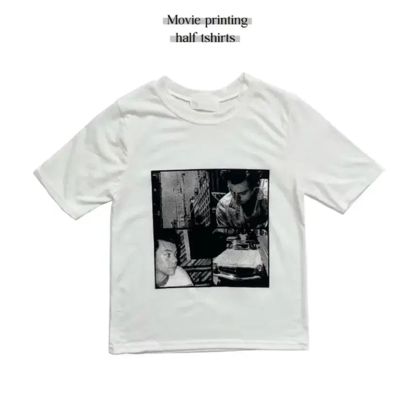 [BUNJANG] Vintage Movie Printing Slim Fit Short Sleeve T-Shirt / [슬림핏] 빈티지 무비 프린팅 반팔티