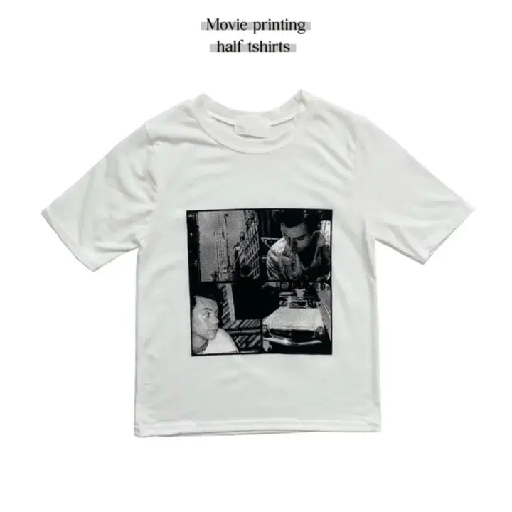 [BUNJANG] Vintage Movie Printing Slim Fit Short Sleeve T-Shirt / [슬림핏] 빈티지 무비 프린팅 반팔티