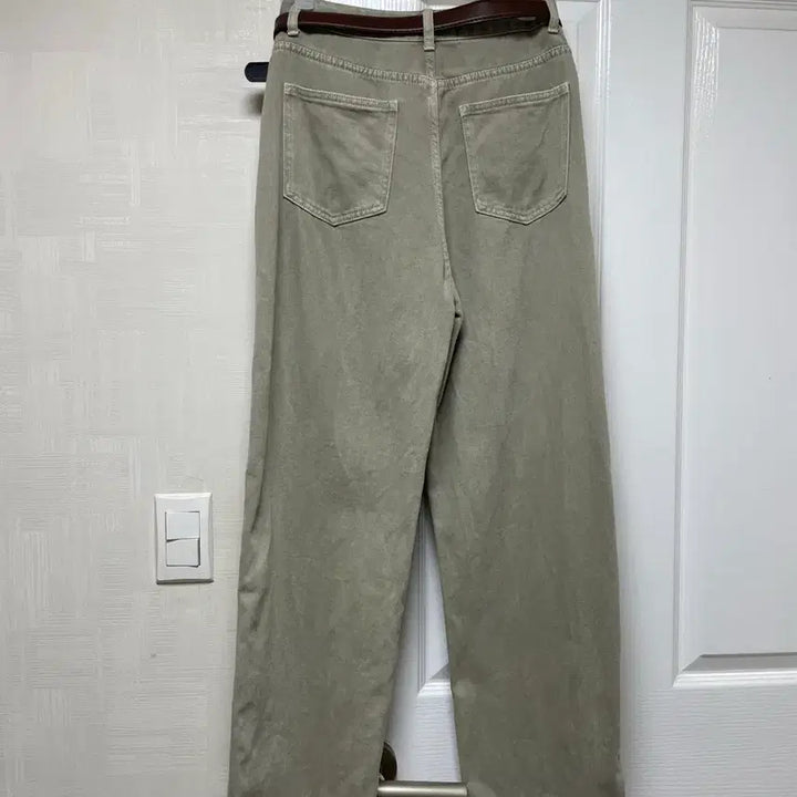 [BUNJANG] Cotton Pants with Belt Set / 연카키 코튼팬츠 +벨트세트