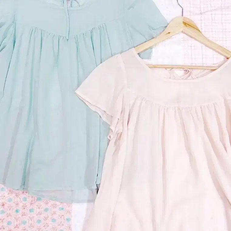 [BUNJANG] Earth Music &amp; Ecology Star Pattern Blouse / 어스뮤직 별 블라우스 대장 카메빈티지 별패턴 천사핏 모리걸 반팔 블라