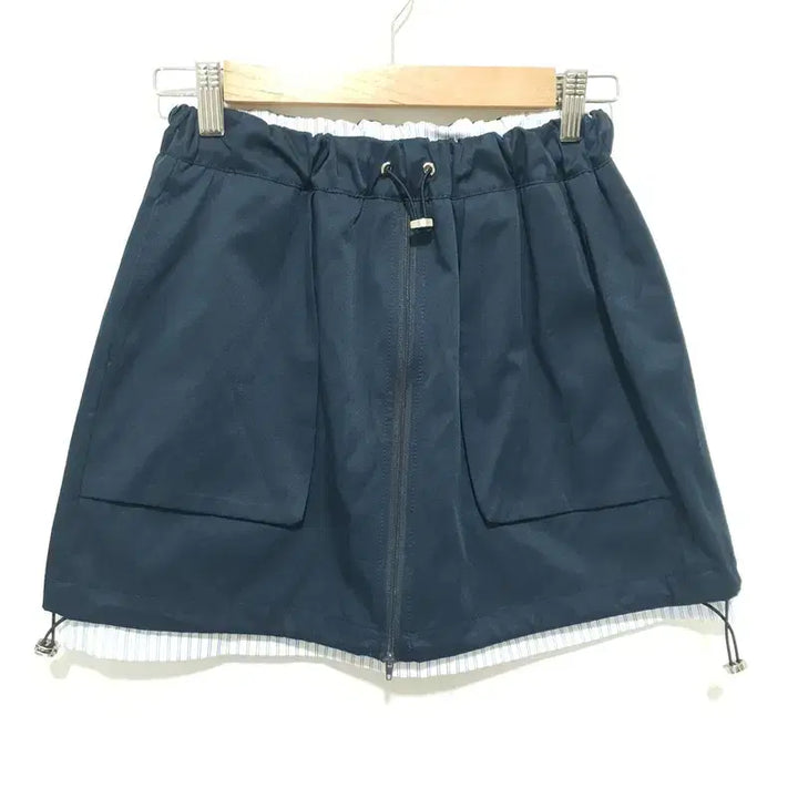 [BUNJANG] Layered String Zipper Skirt (Size M) / 레이어드 스트링 지퍼 스커트 M_S2315